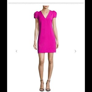 Milly Josie Puff-Sleeve Italian Cady Minidress